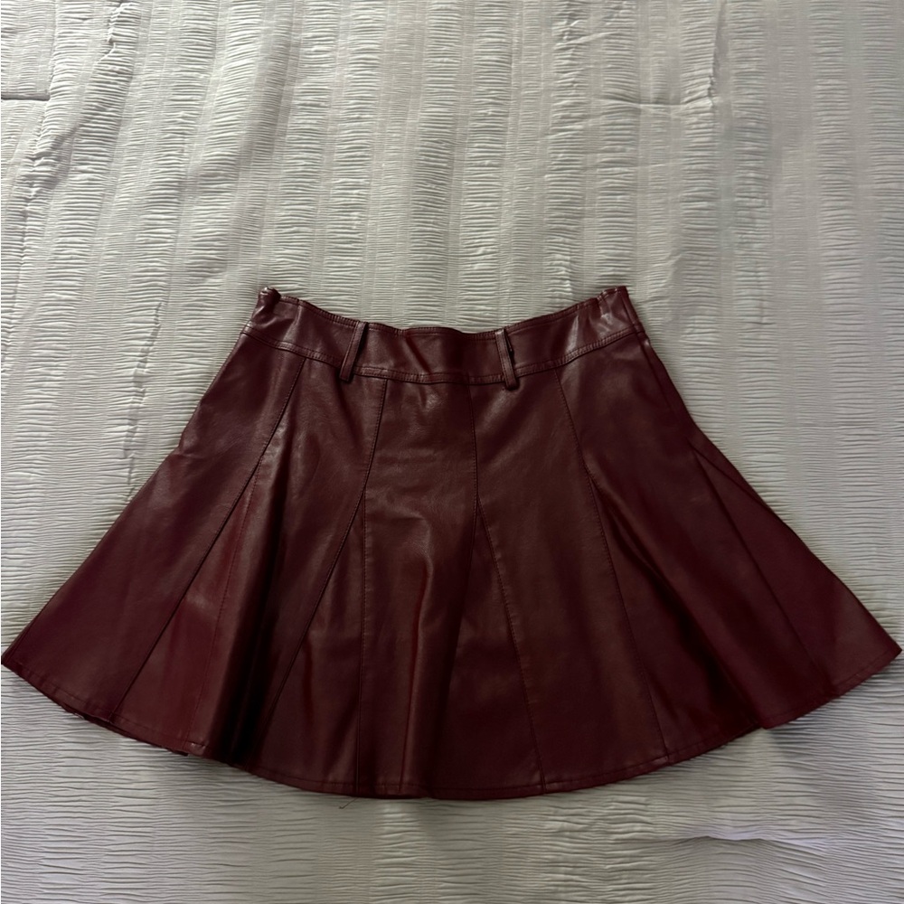 ChouYatou Faux Leather Skirt